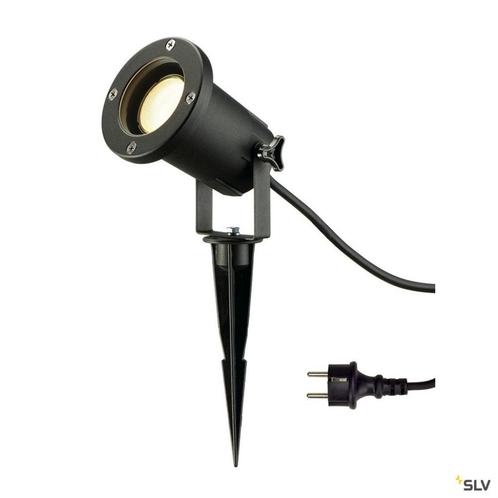 Promo Mei SLV Belgium Nautilus Spike vloerlamp GU10 Led zwar, Tuin en Terras, Buitenverlichting, Nieuw, Spots, Aluminium, Led