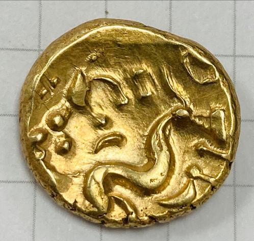 Gallo-Belgische Gouden Stater , 100-50 BC, Postzegels en Munten, Munten | Europa | Niet-Euromunten, Losse munt, België, Goud, Ophalen of Verzenden
