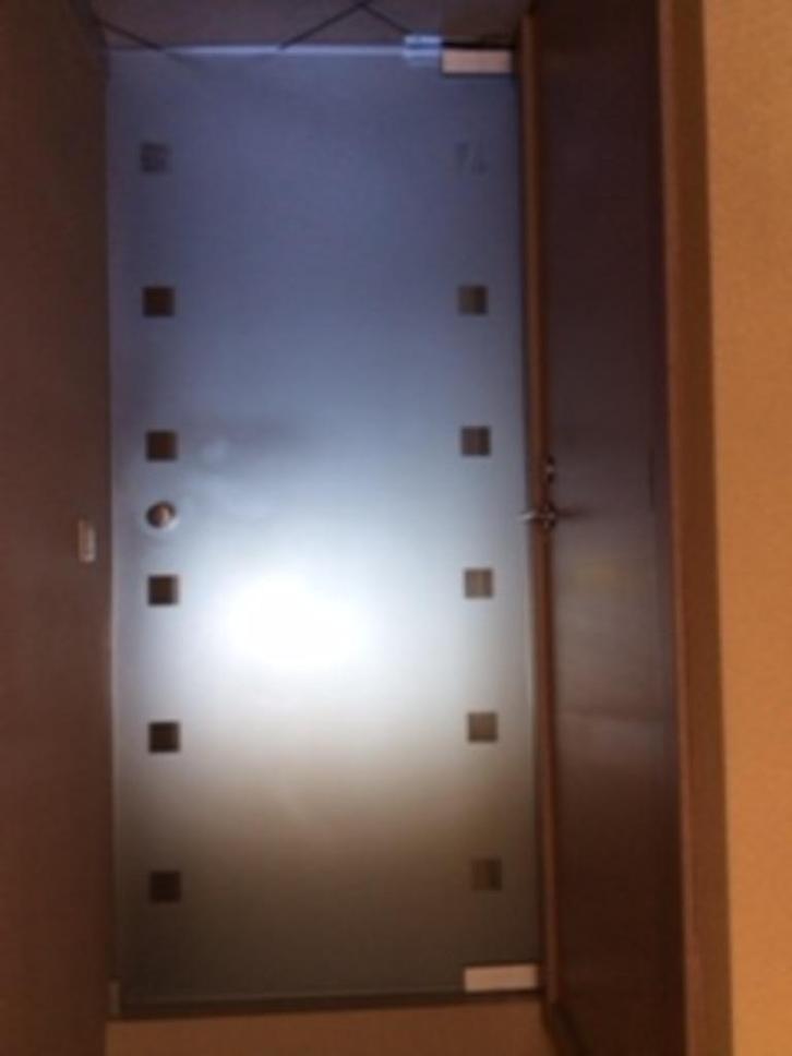 glazen deur met vloerveer in perfecte staat occasie, Doe-het-zelf en Bouw, Deuren en Vliegenramen, Gebruikt, Binnendeur, 200 tot 215 cm