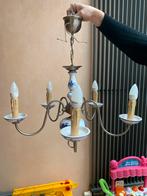 Lustre rustique étain et porcelaine (5 branches/ampoules), Maison & Meubles, Lampes | Lustres, Utilisé