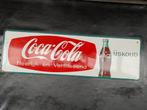 Emaillebord Coca Cola horizontaal groot 1960, Verzamelen, Merken en Reclamevoorwerpen, Reclamebord, Gebruikt, Ophalen of Verzenden