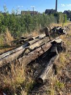 Eiken balken uit oude schuur, Doe-het-zelf en Bouw, Hout en Planken, Ophalen, Gebruikt, Eiken, Balk