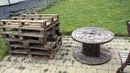 5 palettes et table bobine online de jardin, Jardin & Terrasse, Enlèvement, Comme neuf