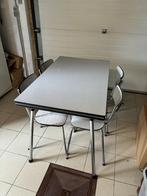 Formica tafel + verlengstuk + 5 stoelen, Huis en Inrichting, Tafels | Eettafels, Ophalen, Gebruikt, Rechthoekig, Formica