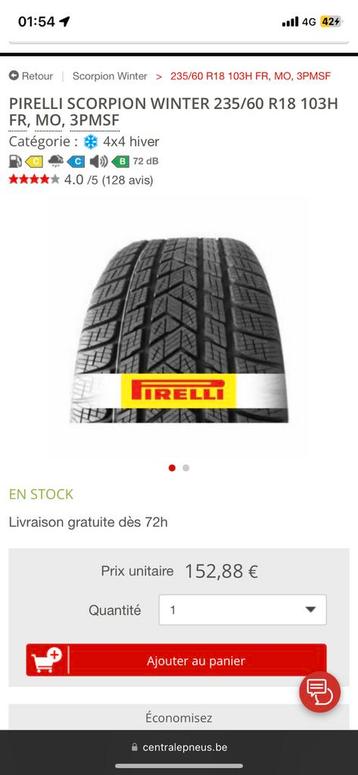 Bandé Pirelli 235/60/R18