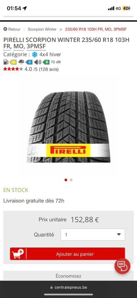 Bandé Pirelli 235/60/R18, Auto-onderdelen, Banden en Velgen, Band(en), Winterbanden