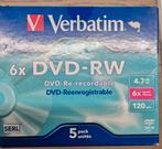 Verbatim DVD-RW - 10 stuks, Computers en Software, Beschrijfbare discs, Ophalen of Verzenden, Zo goed als nieuw
