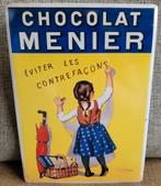 Reclameplaat: Chocolat Menier, Verzamelen, Ophalen of Verzenden, Gebruikt, Reclamebord