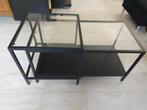 Salontafel zwart/glas, Ophalen, Zo goed als nieuw, Glas