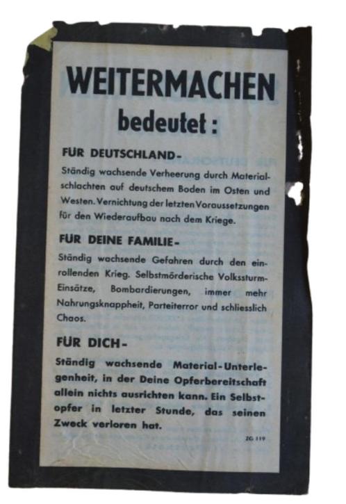 TRACT US WW2 weitermachen bedeutet (verder betekent), Verzamelen, Militaria | Tweede Wereldoorlog, Ophalen