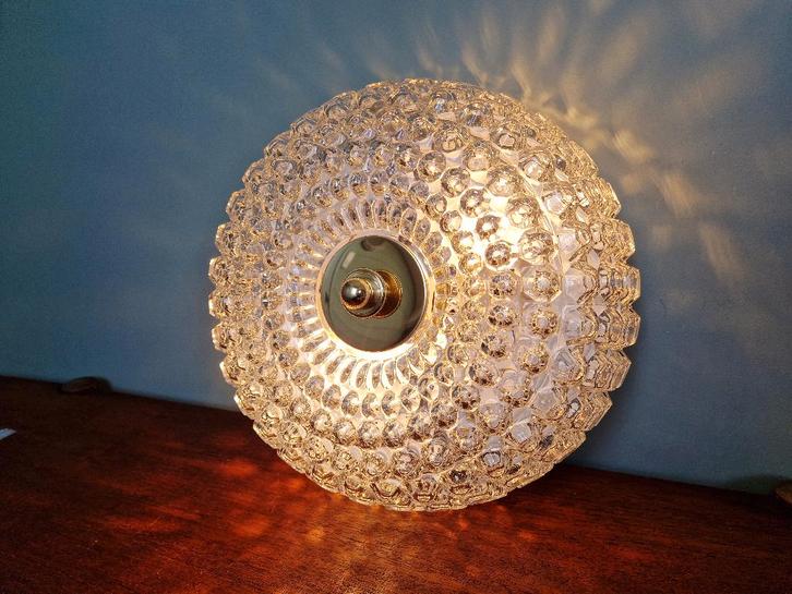 Grote plafondlamp in honingraatglas, Limburg, 1970, Antiek en Kunst, Antiek | Verlichting, Ophalen of Verzenden