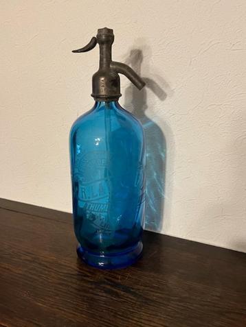 Antieke blauwe sifonfles, R Labaeye, Thumesnil lez Lille beschikbaar voor biedingen