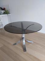 Vintage tafel van gehard glas in perfecte staat, Huis en Inrichting, Tafels | Salontafels, Ophalen, Gebruikt, 50 tot 75 cm, Vintage italien 70's