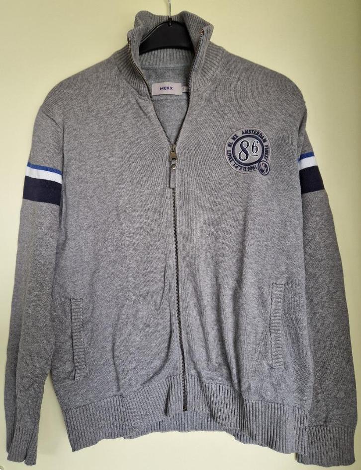 Mexx herenvest type Amsterdam 1986 mt M grijs blauw wit zgan, Kleding | Heren, Truien en Vesten, Zo goed als nieuw, Maat 48/50 (M)