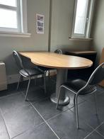 Vergadertafel met houten bovenblad en 3 stoelen, Ophalen, Zo goed als nieuw