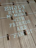 Houten fotobord “Enjoy Every Moment” — 48x48 cm — Nieuw, Minder dan 50 cm, Nieuw, Ophalen of Verzenden, X