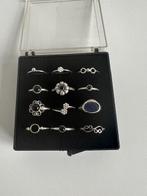 12 zilveren ringen 25 euro, Handtassen en Accessoires, 20 of groter, Nieuw, Ophalen of Verzenden, Met edelsteen