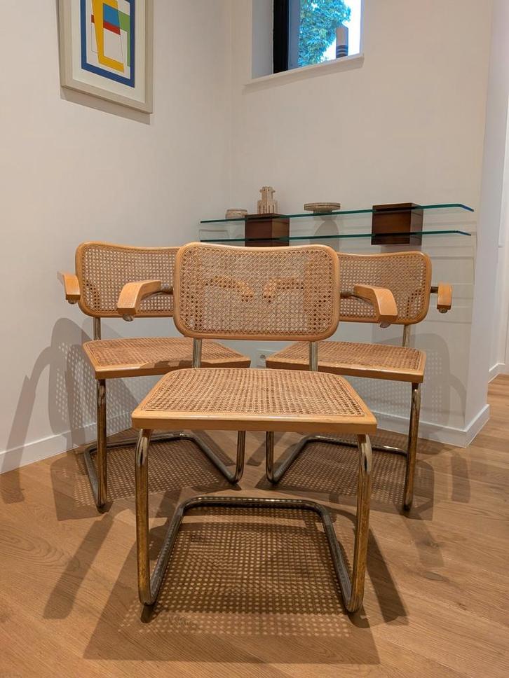 Set van 3 Cidue Cesca stoelen van Marcel Breuer, jaren 70, Huis en Inrichting, Stoelen, Zo goed als nieuw, Ophalen