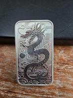 1 Troy Ounce zilver bar Dragon, Timbres & Monnaies, Métaux nobles & Lingots, Argent, Enlèvement ou Envoi