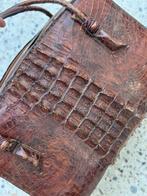 croco handtas, Handtassen en Accessoires, Tassen | Damestassen, Ophalen, Gebruikt, Bruin, Handtas