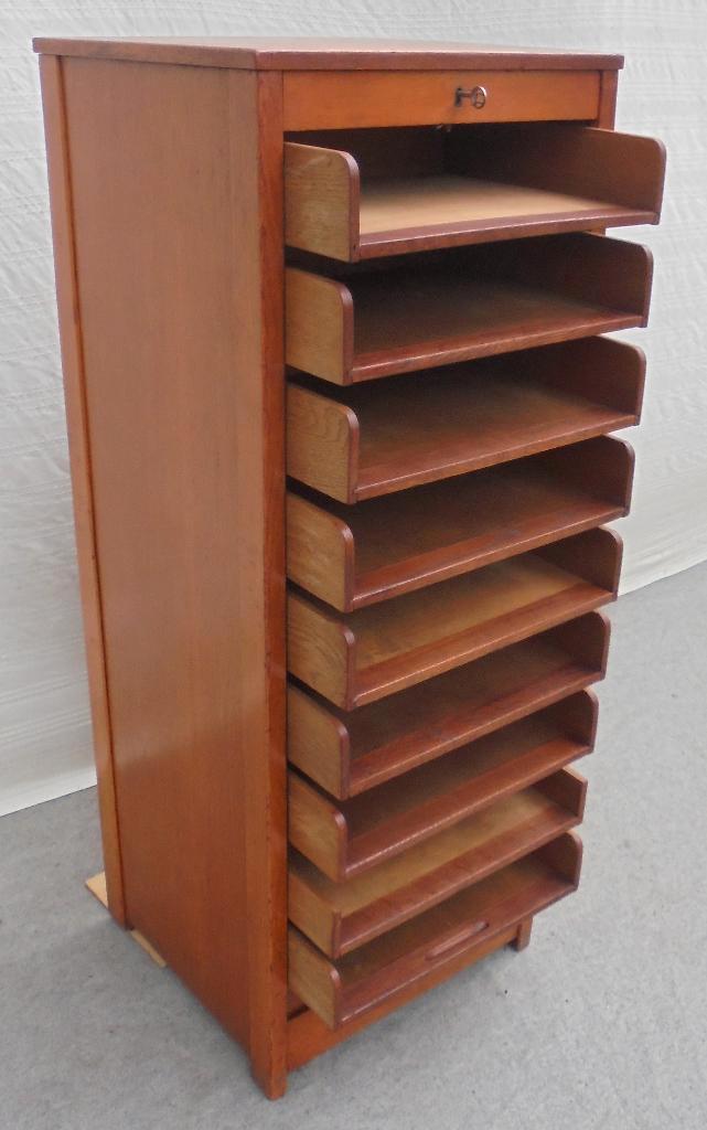 Vintage rolluikkast archiefkast muziekkast ladekast, Antiek en Kunst, Antiek | Kantoor en Zakelijk, Ophalen of Verzenden
