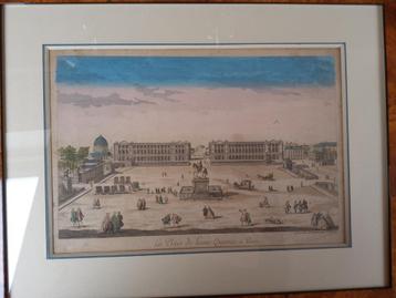 Gravure "La Place Louis XV à Paris" - J.F. Daumont 