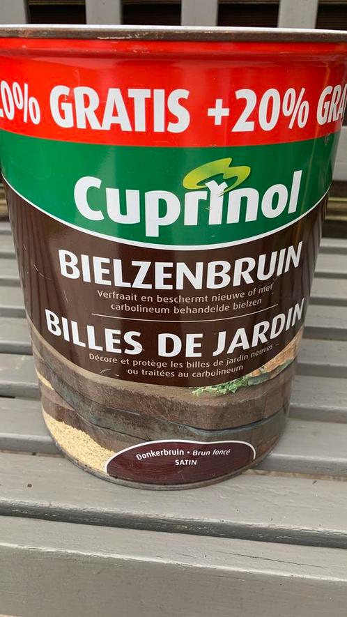 Cuprinol pot van 6 liter, Doe-het-zelf en Bouw, Verf, Beits en Lak, Zo goed als nieuw, Beits, 5 tot 10 liter, Bruin, Ophalen