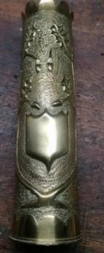 Gegraveerde militaire schelpkunstgreppel wo1 75 mm marine, Verzenden, Marine