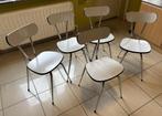 Lot de 5 (6) chaises de cuisine, Maison & Meubles, Chaises, Vintage, Enlèvement, Métal, Blanc
