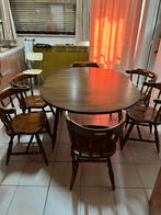 Uittrekbare keukentafel met 6 stoelen, Huis en Inrichting, Ophalen, Gebruikt, 4 tot 6 stoelen
