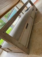 masief eiken salontafel met 4 lades, Huis en Inrichting, Tafels | Salontafels, Ophalen, Zo goed als nieuw