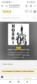 Billets Concert Hoshi -Lyon, Tickets & Billets, Mars, Pop