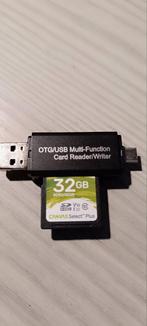 OTG USB multifonction card reader + Kingston 32 Gb, Comme neuf, 32 GB, Enlèvement ou Envoi