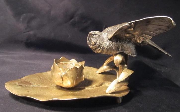 Bougeoir antique en bronze , Cumberworth, vers 1850, Antiquités & Art, Antiquités | Bronze & Cuivre, Bronze, Envoi