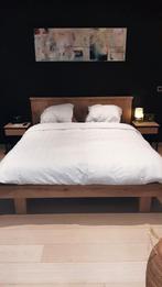 Oud eiken bed, Huis en Inrichting, Slaapkamer | Bedden, Ophalen, Overige kleuren, 180 cm, 200 cm