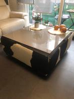 Originele klassieke echt Lederen tafel of een zit blok poef, Ophalen, Zo goed als nieuw