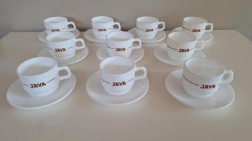 Set van 10 koffietassen met ondertas, merk Arcopal France  beschikbaar voor biedingen