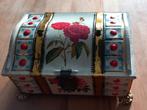 vintage metalen giet/doos om te verzamelen met bloemen, Verzamelen