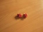 Oranjerode tros bloem oorbellen clips oorclips, Ophalen of Verzenden
