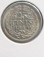 Nederlandse munt 25 cent 1944 P - Zilver, Zilver, 25 cent, Ophalen of Verzenden, Koningin Wilhelmina