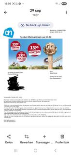efteling 1 ticket tekoop, Tickets en Kaartjes, Eén persoon, Ticket of Toegangskaart