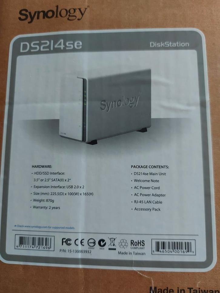 NAS-server Synology, Computers en Software, Harde schijven, Nieuw, Server, Extern, HDD, NAS, Ophalen