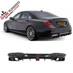 S-Class W222 Brabus look diffuser | 2017-2020 | Glossy Black, Neuf, Arrière, Mercedes-Benz, Enlèvement ou Envoi