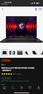 Msi sword 17 new intel i7 rtx4070, Computers en Software, Windows Laptops, Ophalen of Verzenden, Zo goed als nieuw, Gaming, SSD
