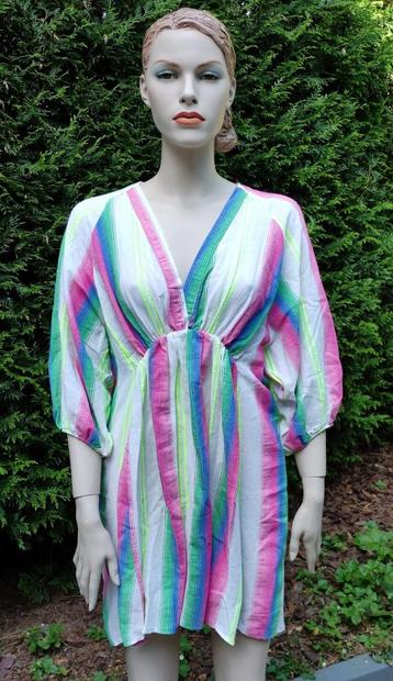J & L Lange Tuniek- Roze Neongeel-One Size beschikbaar voor biedingen