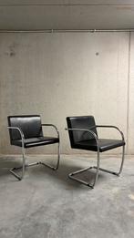 Design stoelen zwart leer, Enlèvement, Comme neuf, Cuir