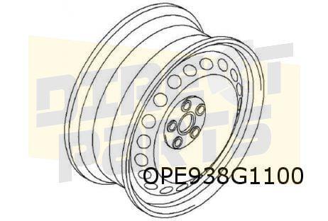 Opel Vivaro A (6/01-10/14) velg Staal (6J x 16'') Bleekgrijs, Auto-onderdelen, Banden en Velgen, Band(en), Personenwagen, Nieuw