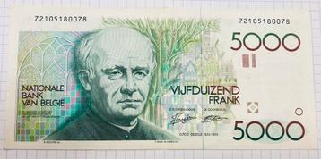 Zeer zeldzaam biljet 5000fr Van Droogenbroek beschikbaar voor biedingen