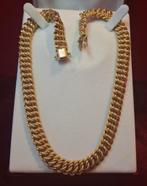 Amerikaanse schakelketting in 18-karaats goud, gestempeld 75, Handtassen en Accessoires, Kettingen, Ophalen, Goud, Goud