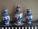 3 vazen delfts blauw, Antiquités & Art, Antiquités | Vases, Enlèvement